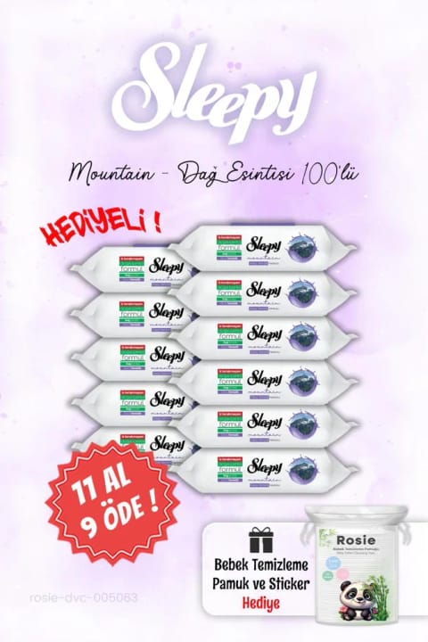 Sleepy 11 AL 9 ÖDE Mountain Dağ Esintisi دستمال مرطوب و ROSIE