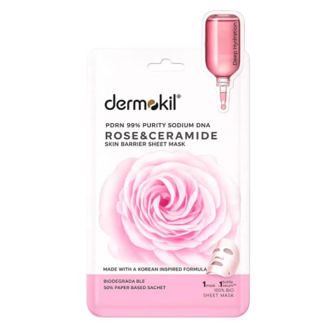 Dermokil ماسک ژلهای کاغذی PDRN، رز و سراماید ۲۵ گرم
