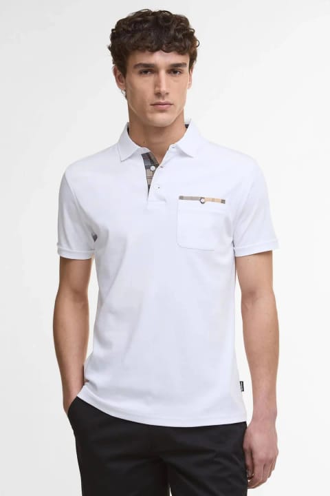 پولو یقه Barbour Premium Corpatch Tailored WH11 سفید