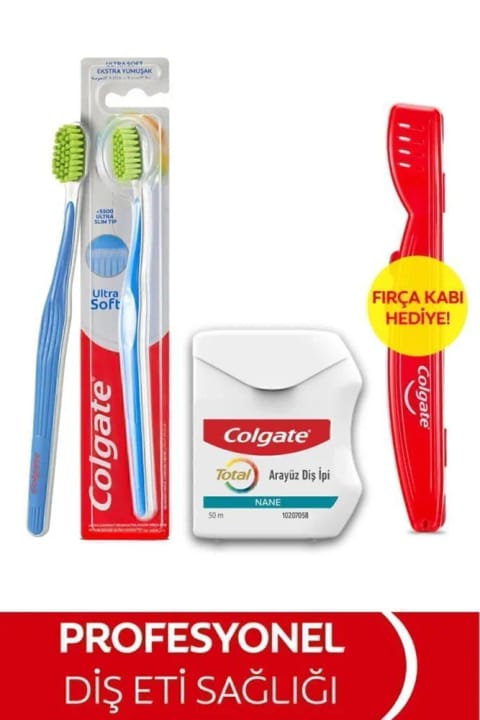 Colgate مسواک نرم بسیار نرم و نخ دندان ۵۰ متری مراقبت از دهان و بهداشت دهان و دندان...