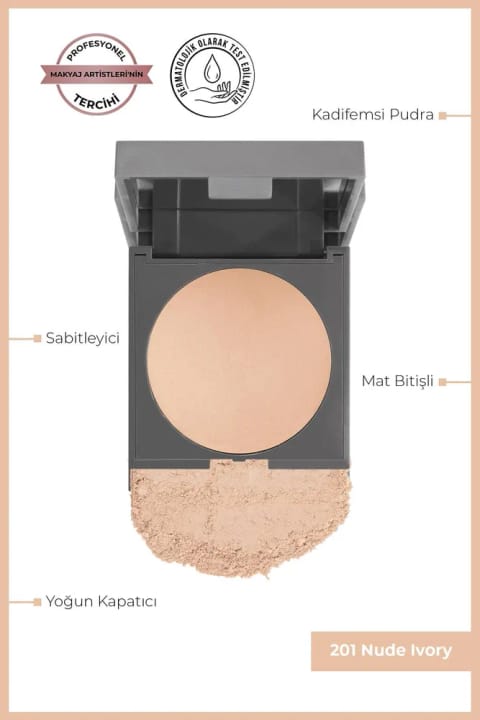 پودر فیکس و کانسیلر متراکم با مات‌کنندگی Alix Avien - Baked Powder 201 Nu...