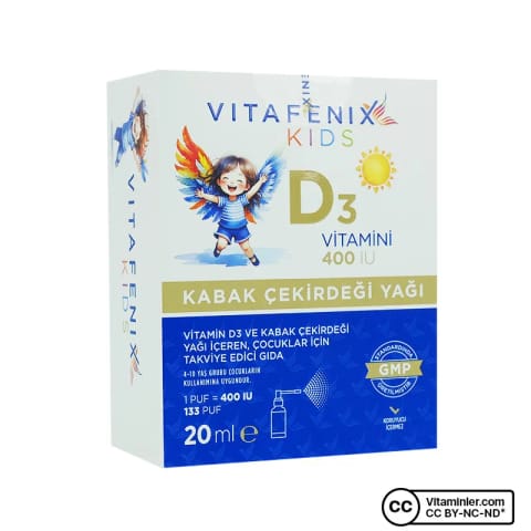 Vitafenix Kids Vitamin D3 ve Kabak Çekirdeği Yağı 20 mL