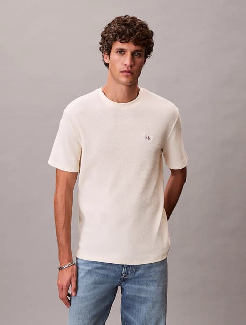 تیشرت یقه گرد ویفر Calvin Klein مردانه