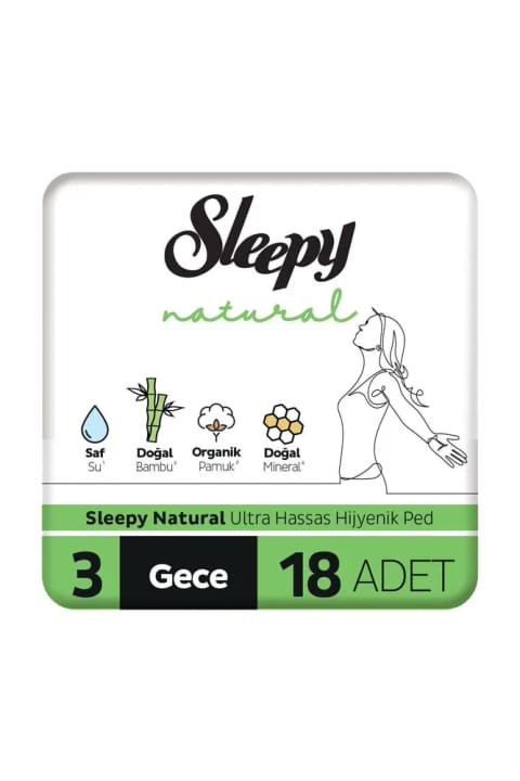 نواربهداشتی شبانه Sleepy Natural Ultra حساس ۱۸ عددی