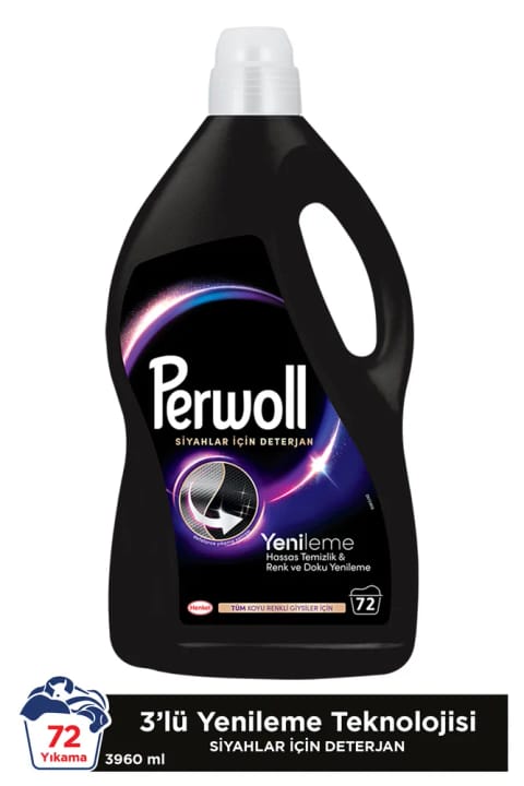 Perwoll مایع لباسشویی ترمیمکننده و مراقبت حساس مخصوص لباس مشکی ۳.۹۶ لیتر