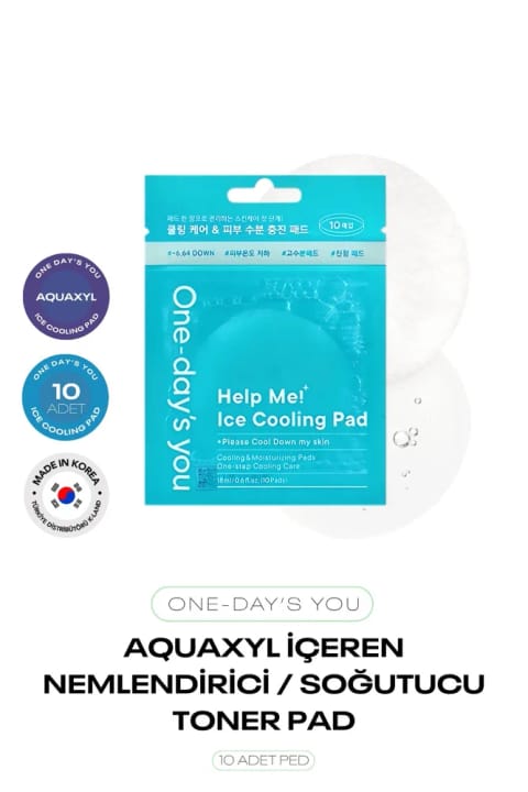 ONE DAYS YOU Aquaxyl İçeren مرطوب‌کننده و خنک‌کننده ۱۰عددی پد تونیک‌دار One Da...