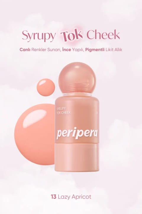 PERIPERA رژگونه مایع سبک با بافت یکپارچه با پوست، پیگمنته Syrupy Tok Che... — 13 Lazy Apricot
