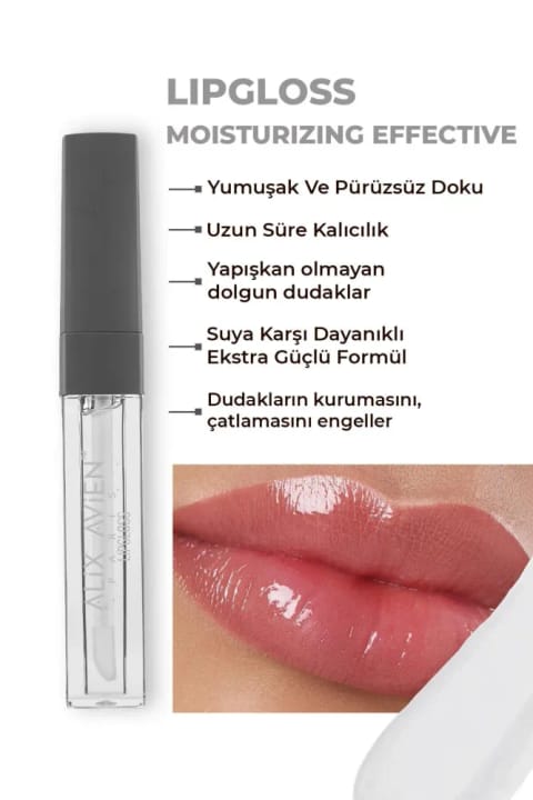 Alix Avien براق کننده لب مرطوب کننده ماندگار و بدون حس چسبندگی — 07 Glossy Purity