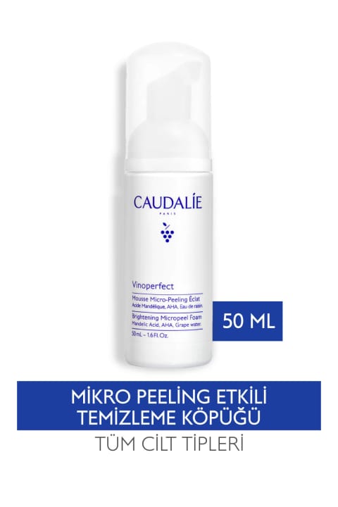 Caudalie Vinoperfect میکرو پیلینگ پاک‌کننده فومی روشن‌کننده ۵۰ میلی‌لیتر
