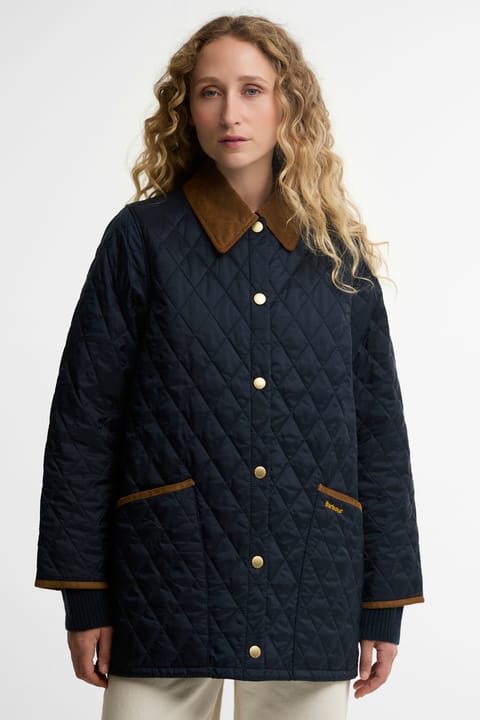 کت کاپشن لیندزدیل مدرن آیکونز Barbour رنگ سرمه‌ای تیره Birchwood