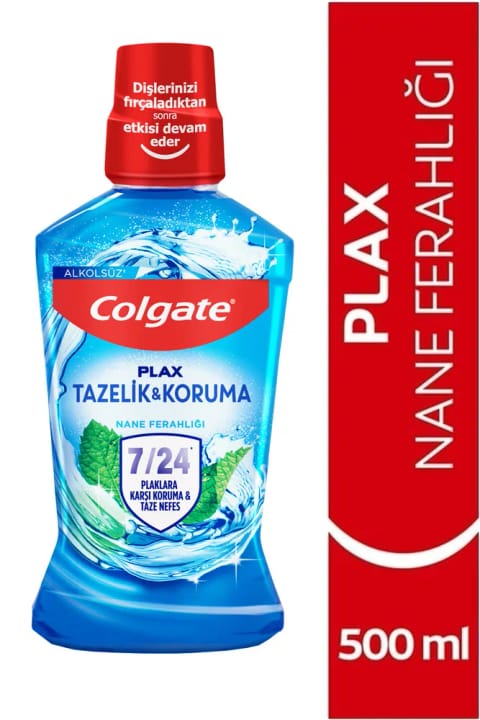 Colgate Plax نعناع تازگی ضد پلاک دهانشویه بدون الکل ۵۰۰ میلیلیتر