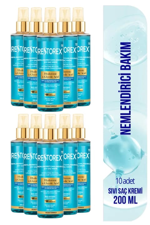 Restorex Hydra مرطوبکننده و احیاکننده نرمکننده مو مایع 10×200 میلیلیتر