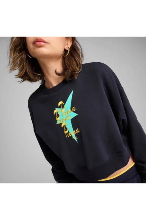 سویشرت یقهگرد آستینبلند اورسایز زنانه Puma ROAD TO UNITY