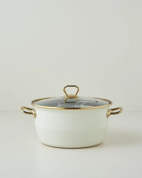 ماهیتابه سرتاقی Enamel 22 cm Gold Bej