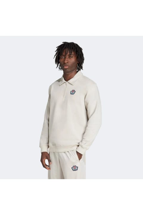 سویشرت نیمه‌زیپ مردانه adidas Graphic بژ