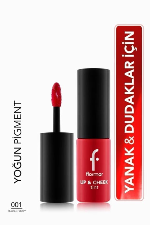 Flormar ژل تینت ماندگار (قرمز) - تینت لب و گونه - 001 Scarlet
