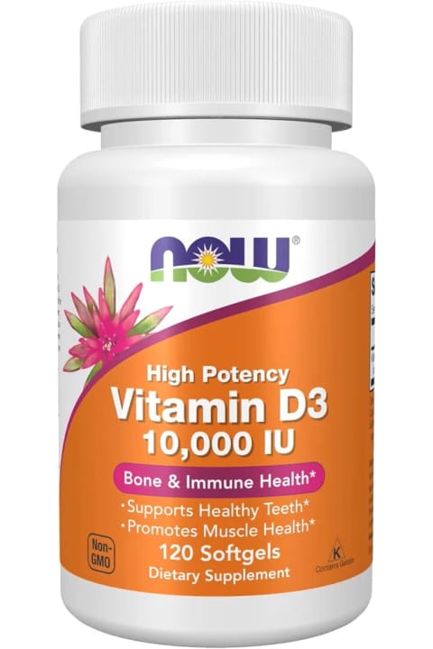 Now Foods ویتامین D-3 با غلظت بالا 250 mcg (10,000 IU) 120 کپسول نرم آمریکا