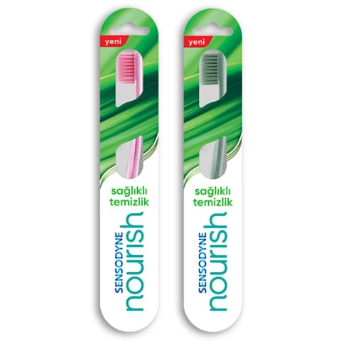 Sensodyne Nourish مسواک نرم تمیزکننده سلامت (طرح متنوع)