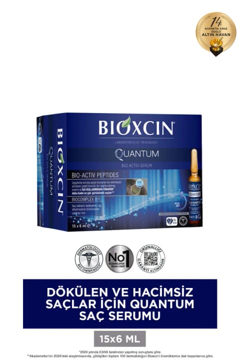 Bioxcin Quantum سرم حجمدهنده و تقویتکننده مو 15x6 - ضد ریزش موی نازک...