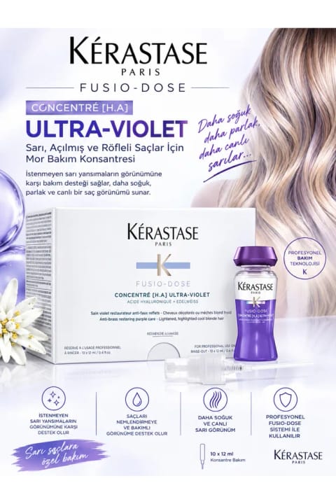 کنستانتره Kerastase Fusio Dose Ultra Violet برای موهای رنگشده و هایلایت