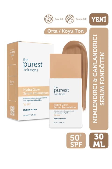 The Purest Solutions مرطوبکننده و شادابکننده سرم فونداسیون SPF 50+، 30 میلیلیتر