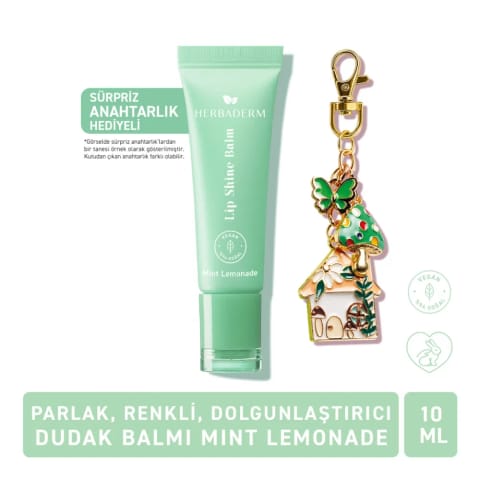 Herbaderm بالم لب براق با عطر لیموناد ۱۰ میلیلیتر (به همراه جاکلیدی هدیه)