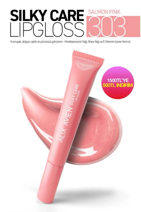 Alix Avien براقکننده لب با اثر حجمدهی و مرطوبکنندگی - Silky Care — 303 Salmon Pink