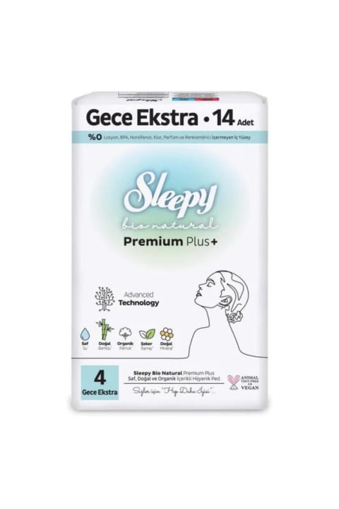 Sleepy Bio Natural Premium Plus پد شبانه اکسترا ۱۴ عددی