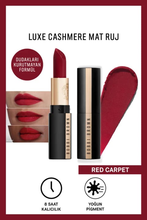 رژ لب مات BOBBY BROWN Luxe Cashmere - رد کارپت