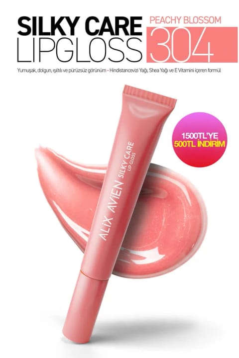 Alix Avien براقکننده لب با اثر حجمدهی و مرطوبکنندگی - Silky Care — 304 Peachy Blossom