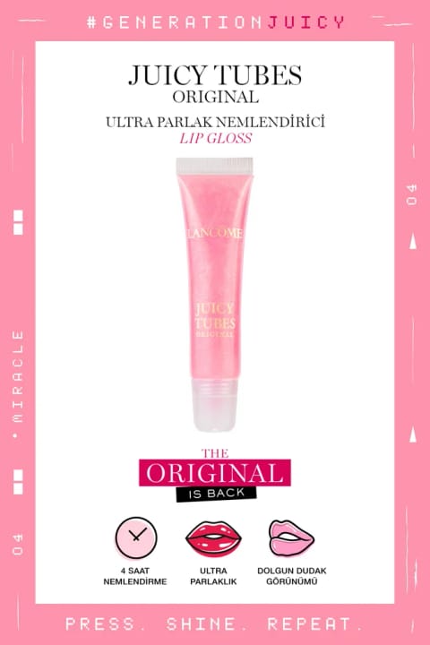 Lancome Juicy Tubes مرطوب‌کننده لیپ گلاس براق‌کننده لب 04 Miracle 36059...
