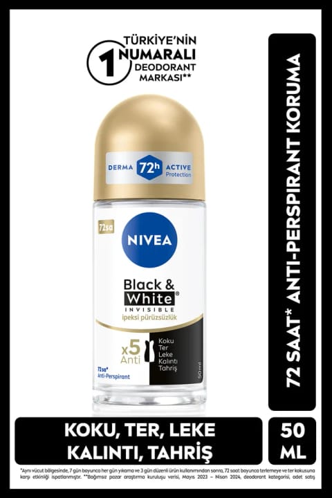 NIVEA رولآن زنانه Black&White Invisible ابریشمی