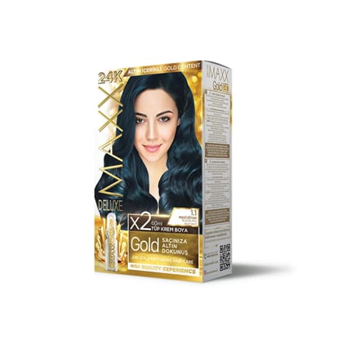 رنگ مو Maxx Deluxe Golden Beauty 1.1 مشکی آبی