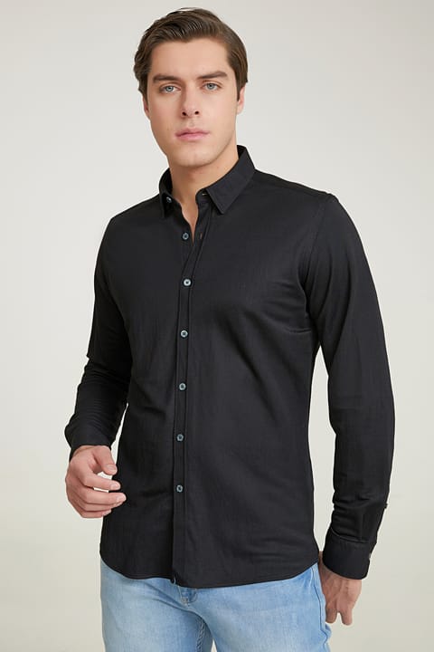 پیراهن مشکی Slim Fit Twn