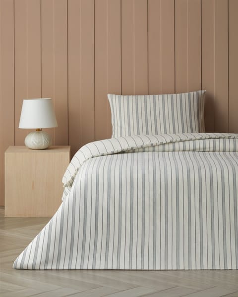 ست روپوش تخت یک‌نفره با ملحفه Heritage Stripe نخ پنبه‌ای رنگ‌شده در قالب ۱۶۰×۲۲۰ سانتی‌متر سرمه‌ای - کرم