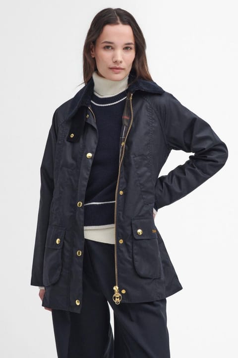 کاپشن چرب Barbour مدل Modern Beadnell NY92 سورمهای