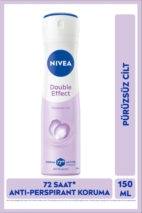 NIVEA اسپری دئودورانت زنانه Double Effect 150ml با محافظت 72 ساعته