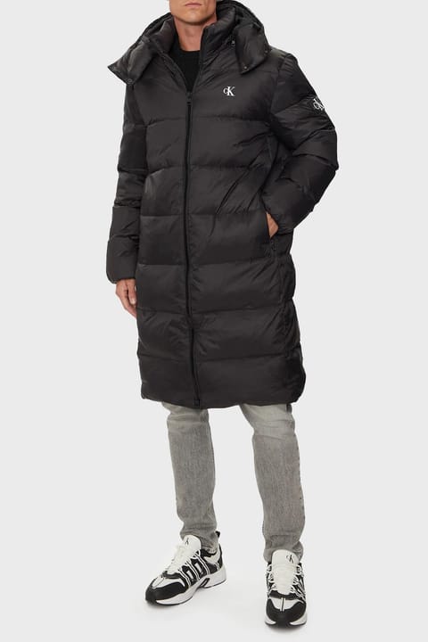کاپشن مردانه Calvin Klein مدل زیپدار کلاهدار پر شده مشکی J30J326102 BEH