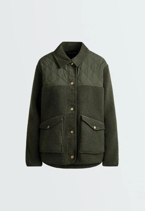 کاپشن پنلدار faux-shearling