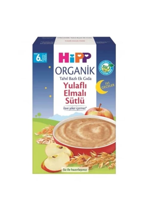 Hipp ارگانیک شب بخیر غلات پایه با شیر، جو دوسر و سیب ۲۵۰ گرم