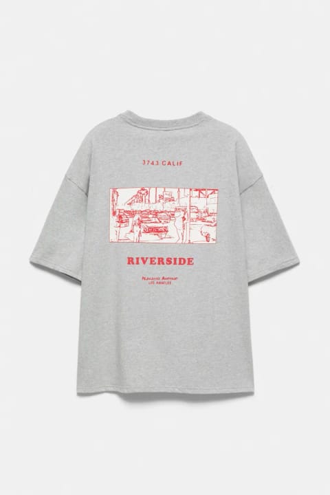 تیشرت گرافیکی برجسته مدل Relaxed Pull&Bear