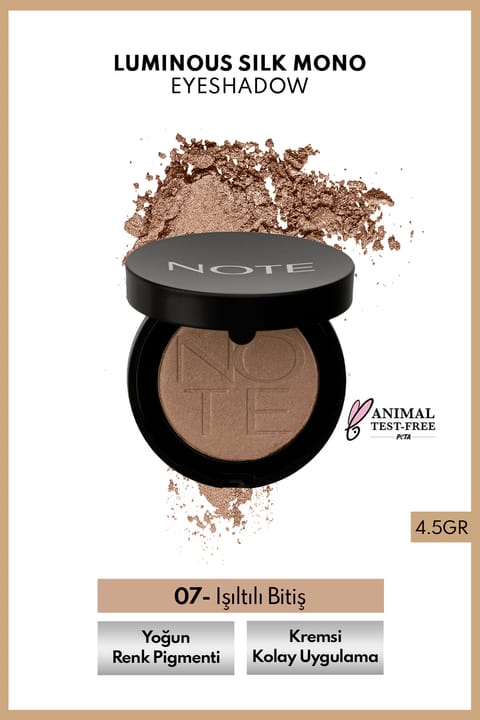 NOTE Luminous Silk Eyeshadow سایه تک‌فر، رنگ 07 بژ تیره