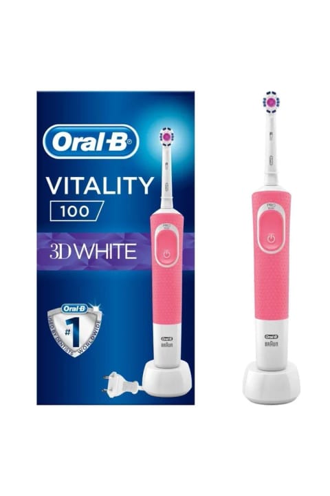 Oral-B D100 مسواک شارژی 3D White صورتی