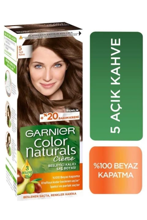 رنگ موی گارنیه Color Naturals شماره ۵ قهوه‌ای روشن
