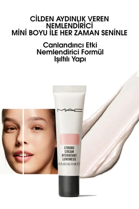 کرم هایلایتر و پرایمر M.A.C Strobe Cream Pinklight روشنکننده سایز سفر