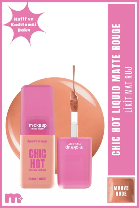 Maru.Derm رژ لب مایع مات مخملی - Liquid Matte Rouge Mauve...