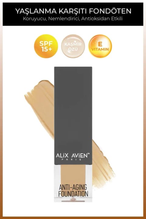 Alix Avien ضد پیری مرطوبکننده با ویتامین SPF15+ فونداسیون - آنتی... — 506 Light Honey