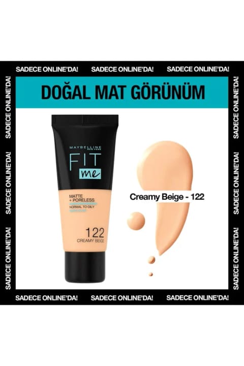 Maybelline New York فاندیشن مات - Fit Me Matte + Poreless Foundation شماره 122