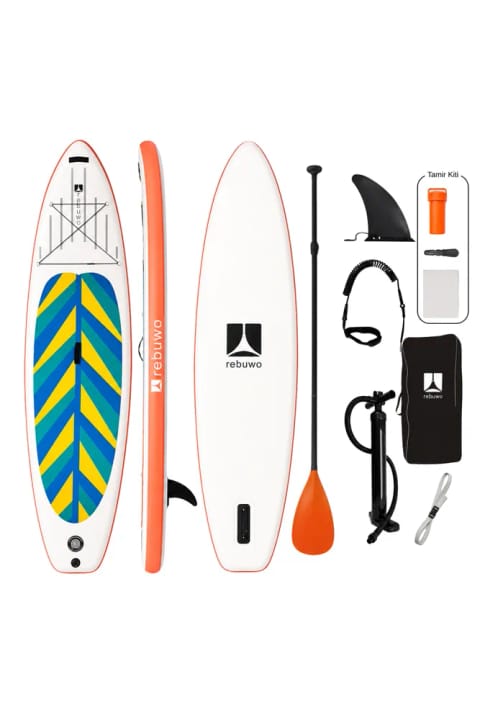 Rebuwo مجموعه مالدیو بورد SUP بادی نارنجی Stand Up Paddle Board 320*82*...
