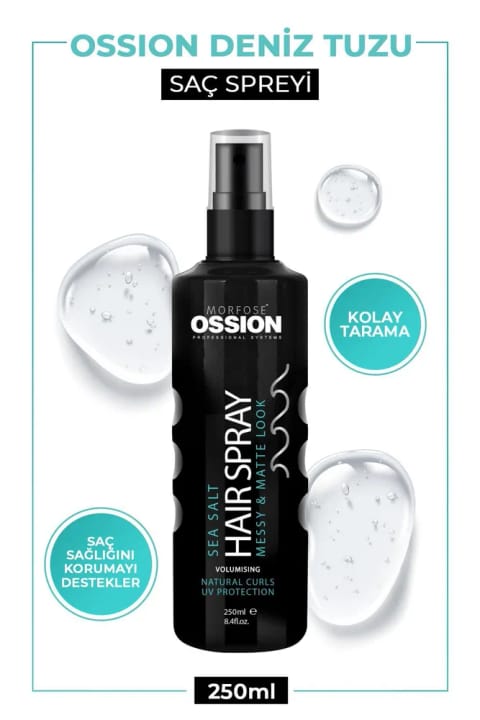 Morfose Ossion اسپری نمک دریا ۲۵۰ میلیلیتر - ظاهر مات، امواج طبیعی و م...